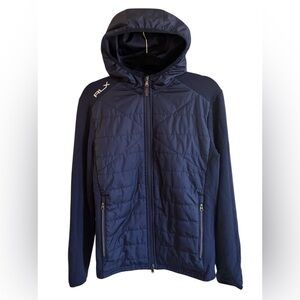 RLX Ralph Lauren Hybrid Hooded Jacket Navy Small Quilted Performance